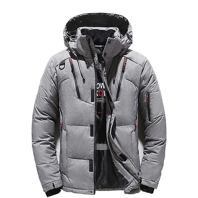 CHAQUETA DE 20 GRADOS DOWN MALE WINTER PARKAS MEN WHITE DUCK DOWN JACKET HOODED OUTDOOR THICK WARM PADDED SNOW COAT OVERSIZE M