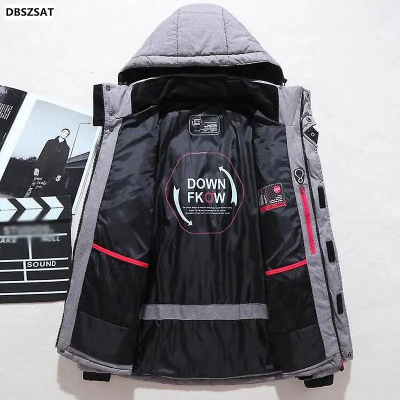 CHAQUETA DE 20 GRADOS DOWN MALE WINTER PARKAS MEN WHITE DUCK DOWN JACKET HOODED OUTDOOR THICK WARM PADDED SNOW COAT OVERSIZE M