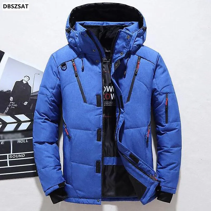 CHAQUETA DE 20 GRADOS DOWN MALE WINTER PARKAS MEN WHITE DUCK DOWN JACKET HOODED OUTDOOR THICK WARM PADDED SNOW COAT OVERSIZE M