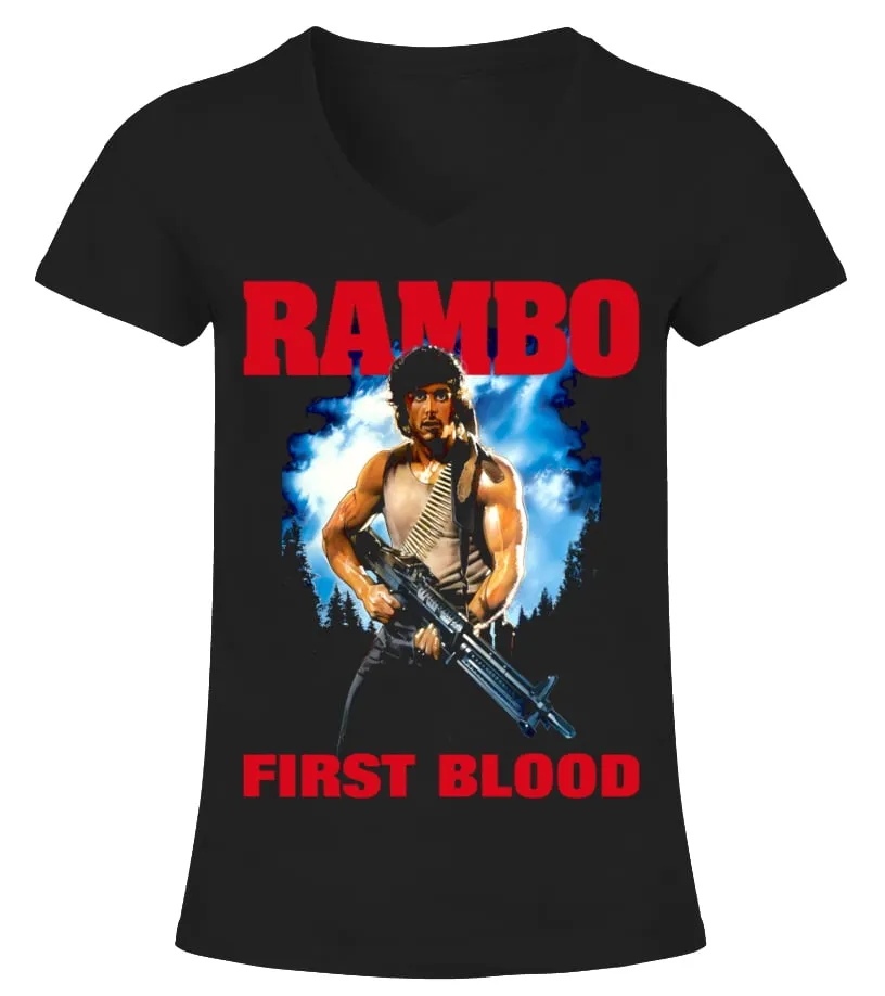 048. First Blood BK Camiseta cuello pico Mujer