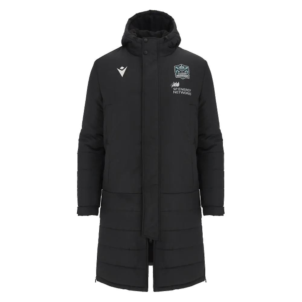 20232024 GLASGOW WARRIORS RUGBY CHAQUETA LARGA POR DEBAJO DE LA RODILLA (NEGRO)
