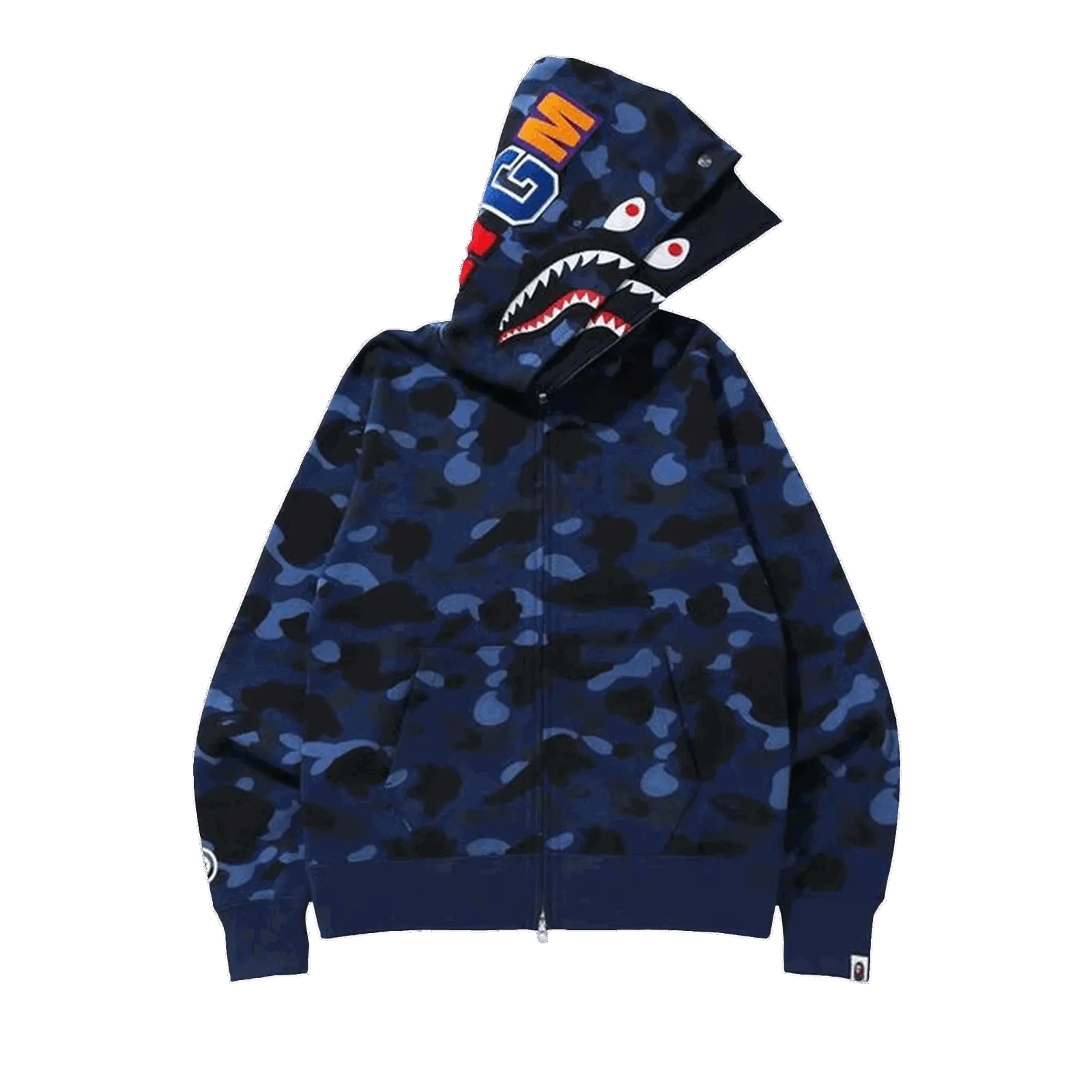 BAPE Color Camo Shark Wide Full Zip Double Hoodie