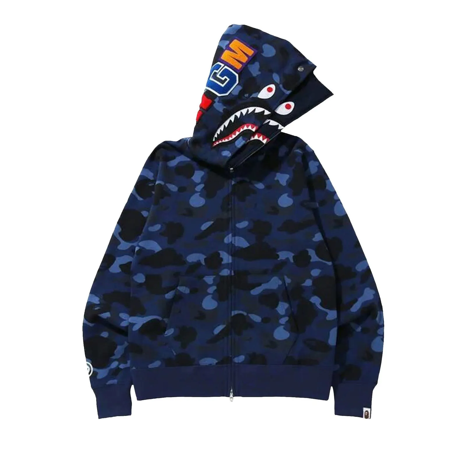 BAPE Color Camo Shark Wide Full Zip Double Hoodie
