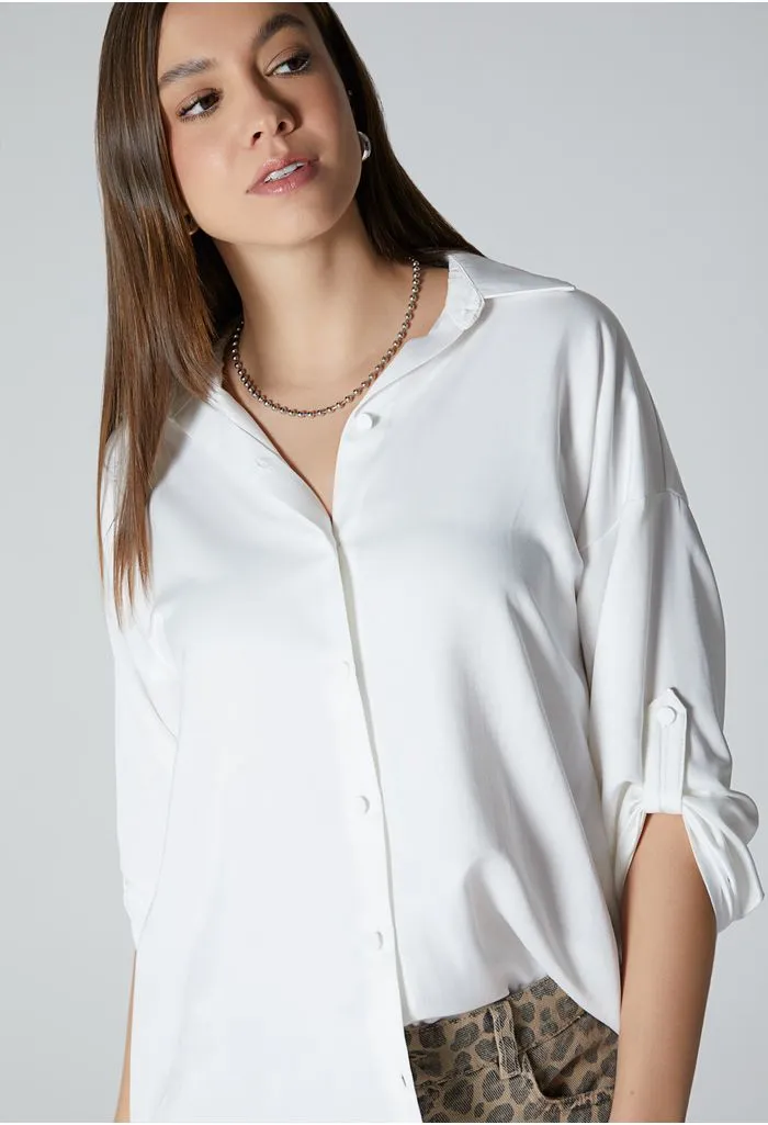 Bluson camisero manga tres cuartos para