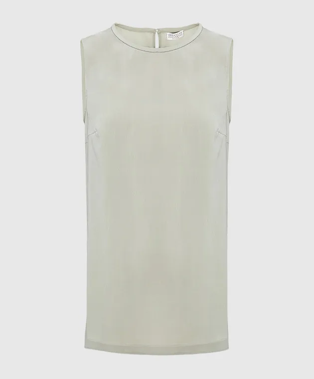 Brunello Cucinelli Green silk top