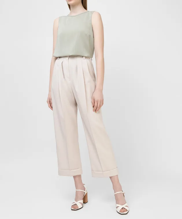 Brunello Cucinelli Green silk top