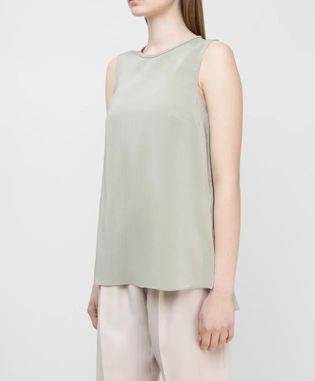 Brunello Cucinelli Green silk top