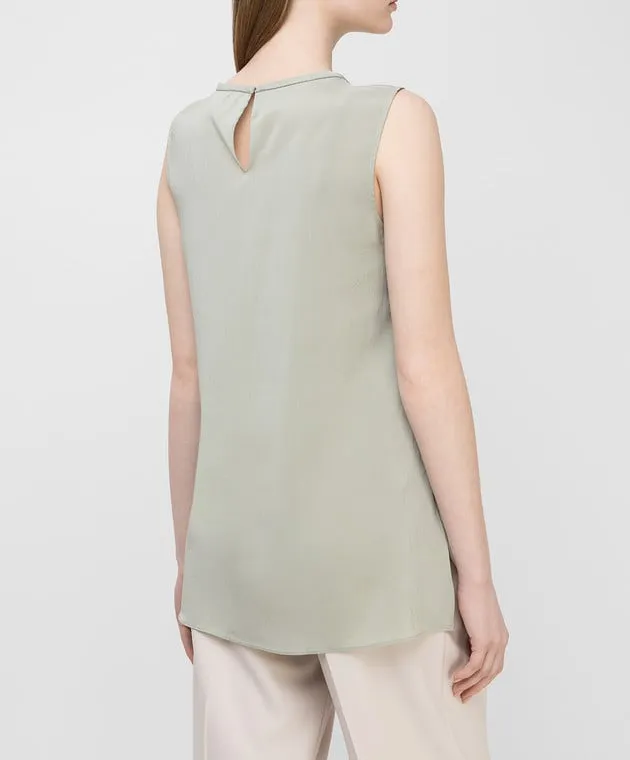 Brunello Cucinelli Green silk top