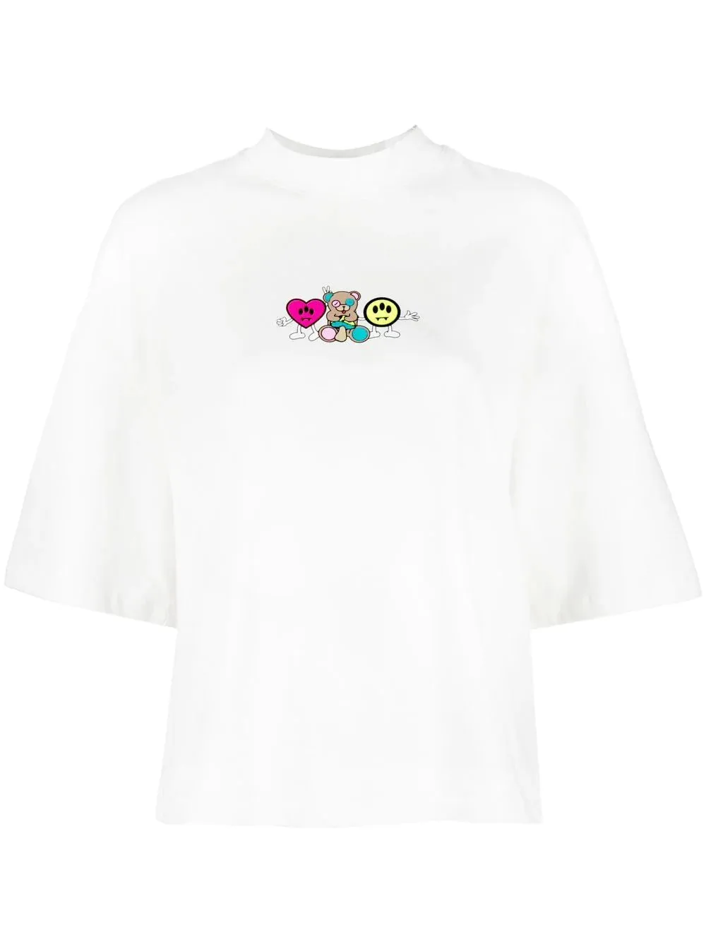 CAMISETA CUELLO PERKINS ESTAMPADA BLANCA