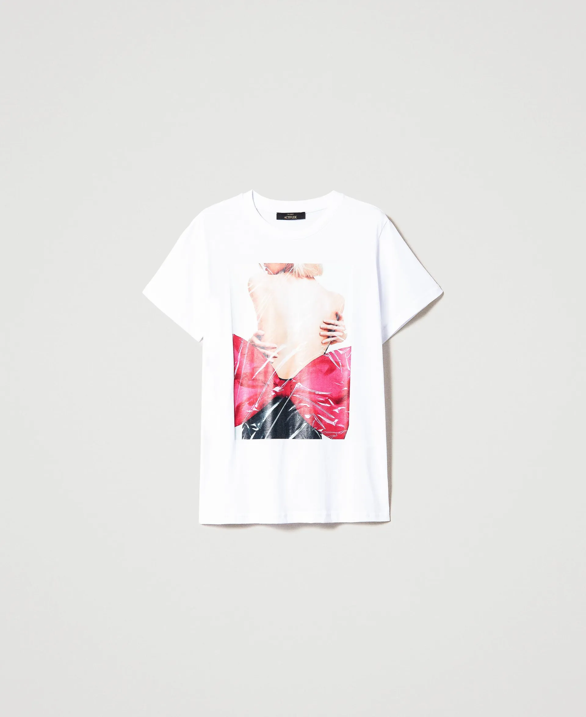Camiseta regular con estampado brillante
