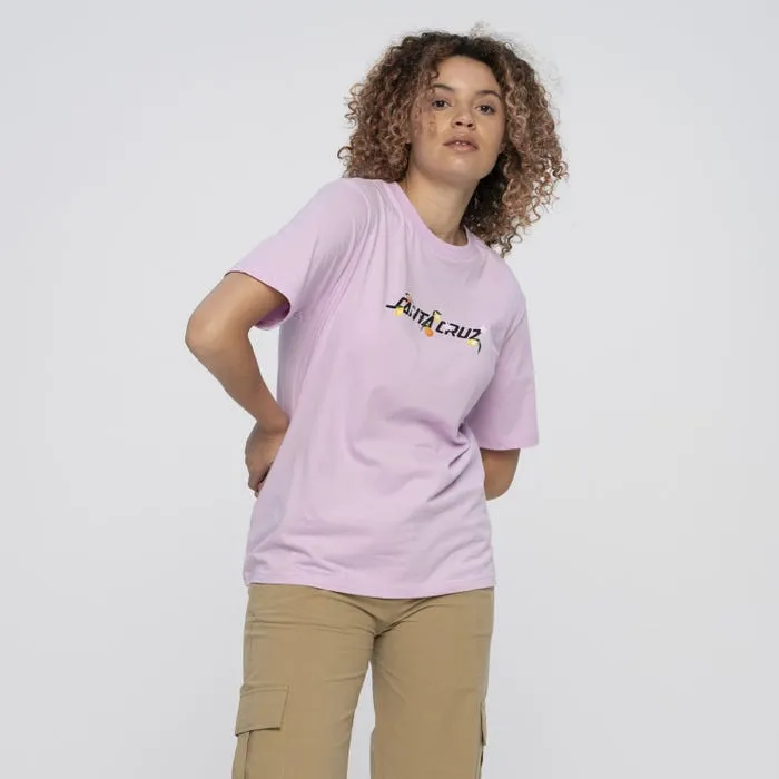 CAMISETA SANTA CRUZ CHICA MANGA CORTA ORCHARD STRIP TSHIRT REFSCA WTE 1917 ORCHID ROSA