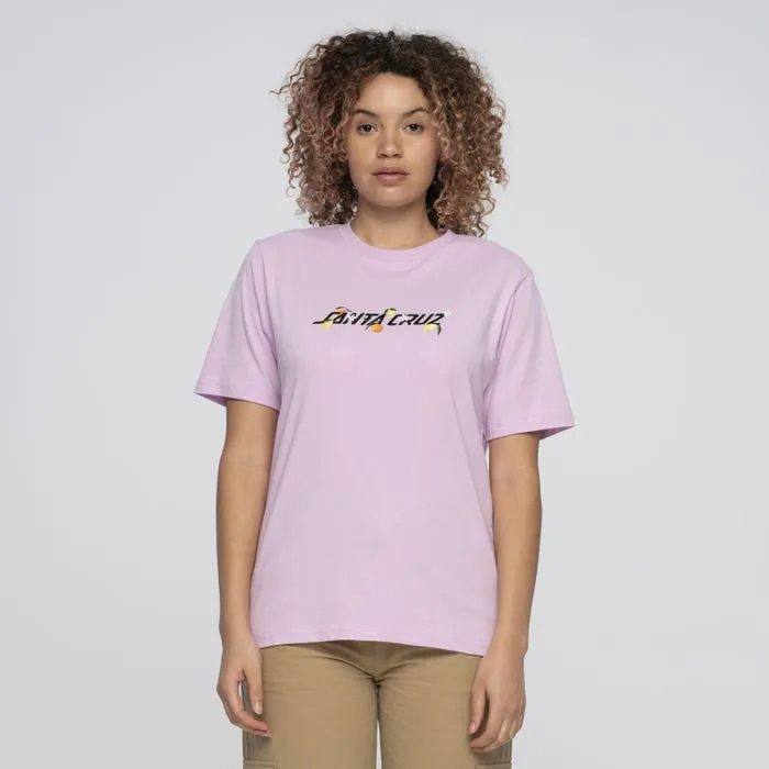 CAMISETA SANTA CRUZ CHICA MANGA CORTA ORCHARD STRIP TSHIRT REFSCA WTE 1917 ORCHID ROSA