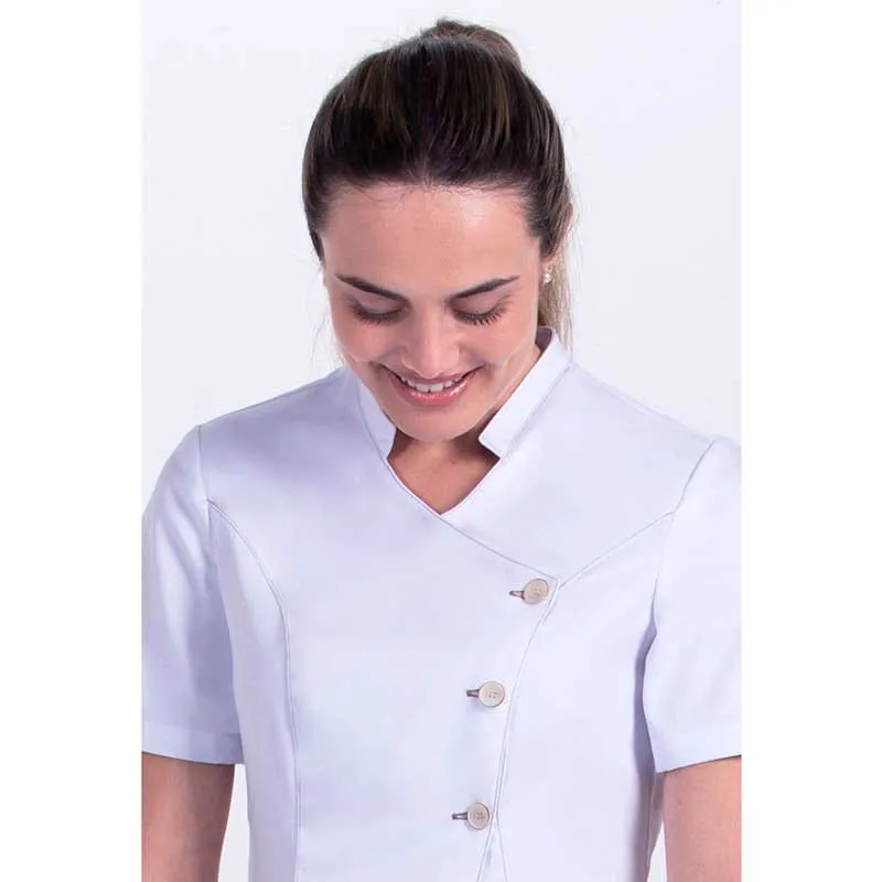 CHAQUETA LABORAL ASIA BLANCA CON PESPUNTES  DYNEKE