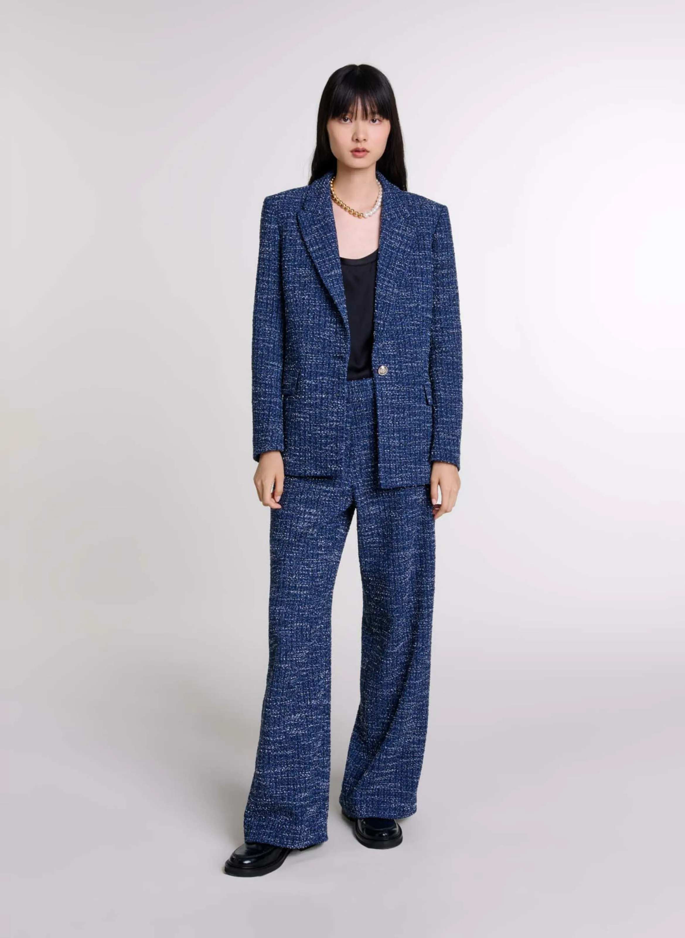 Chaqueta sastre de tweed en azul