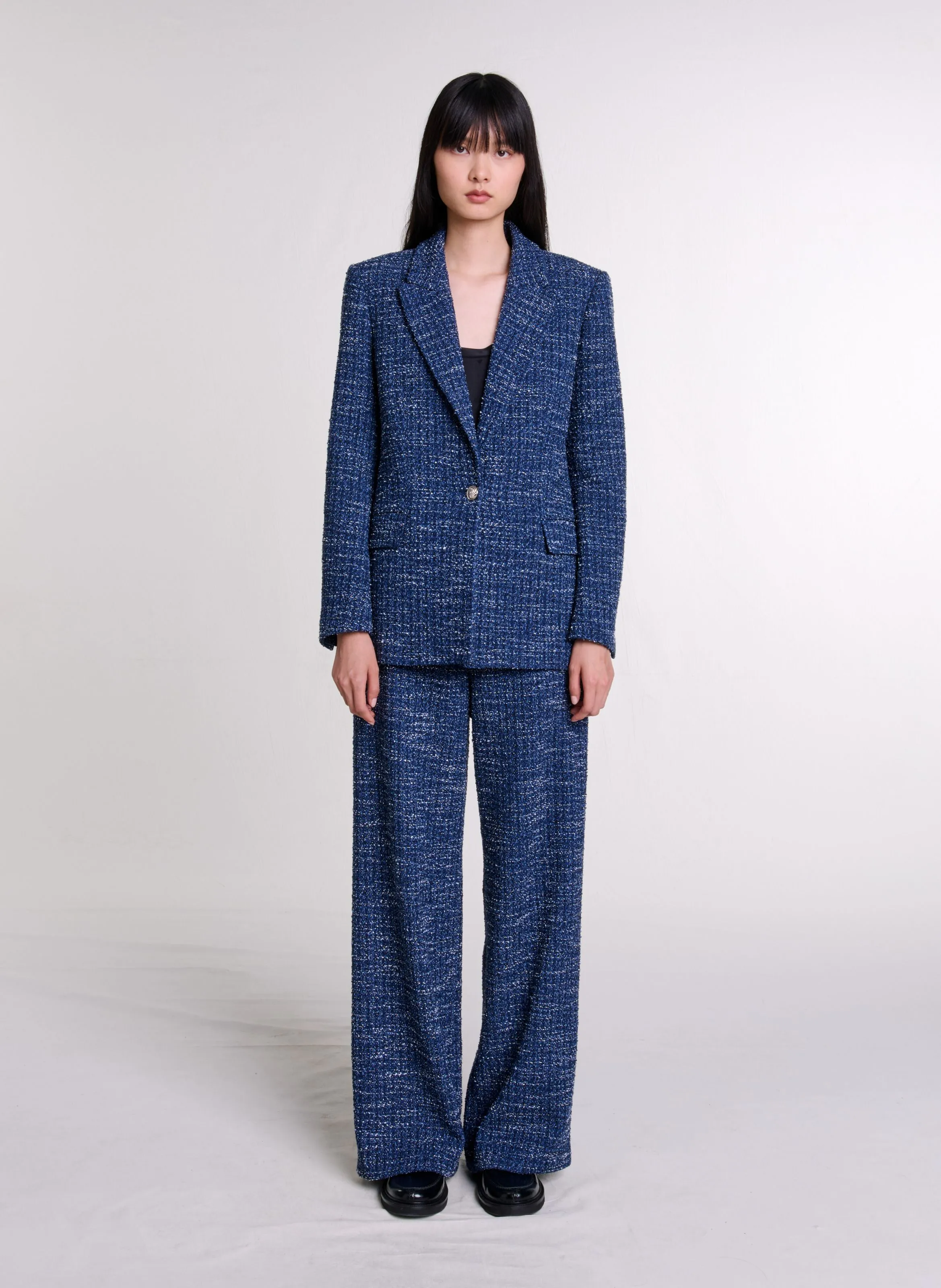 Chaqueta sastre de tweed en azul