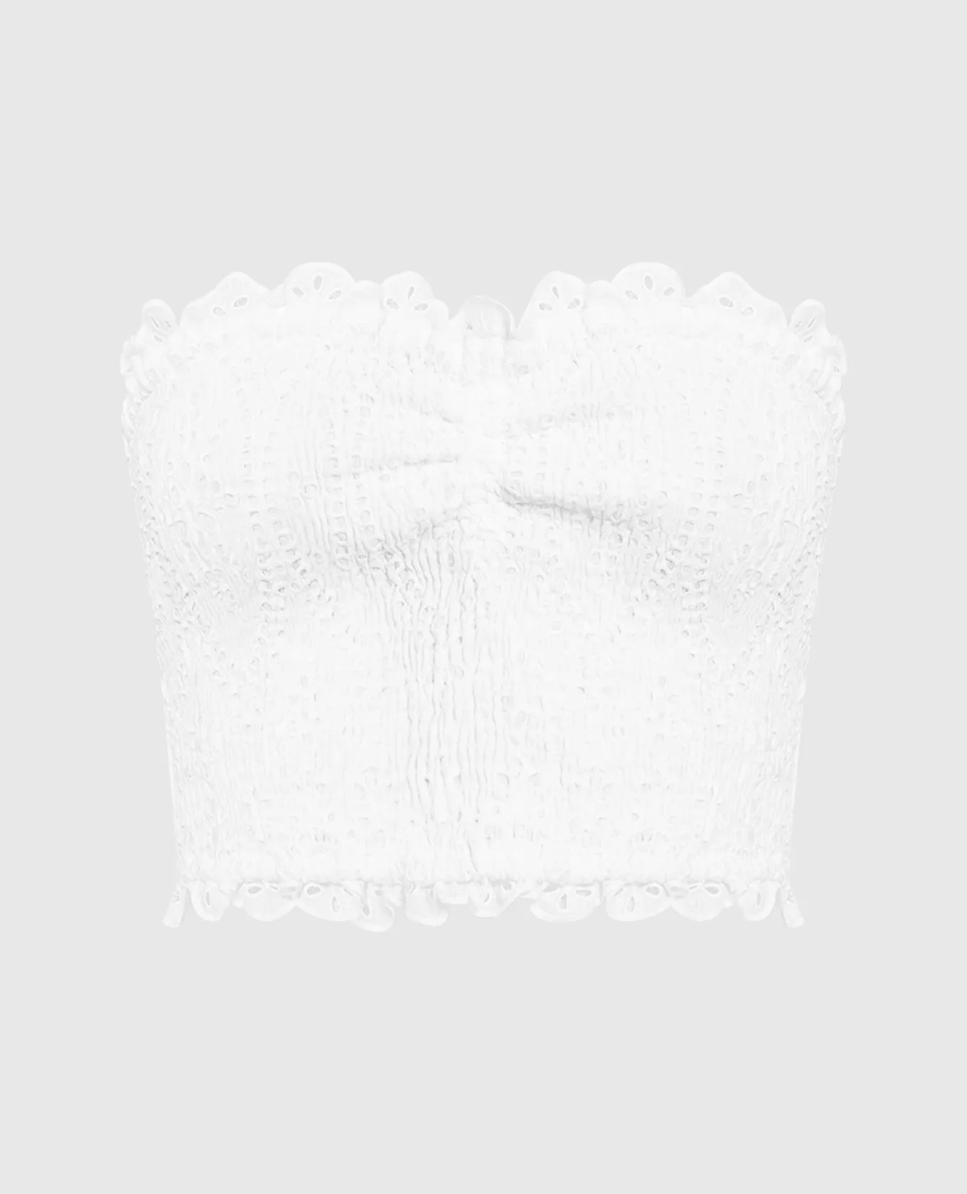 Charo Ruiz Areth white top with broderie embroidery