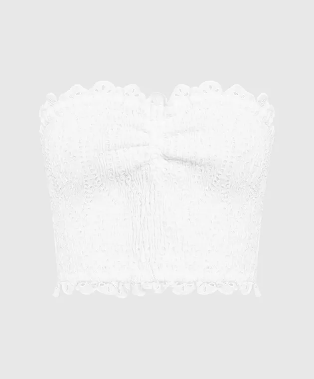 Charo Ruiz Areth white top with broderie embroidery