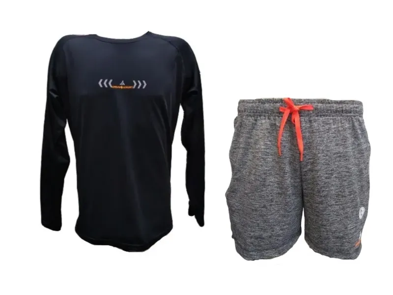 Conjunto Running!! Remera reflectiva termica + short deportivo
