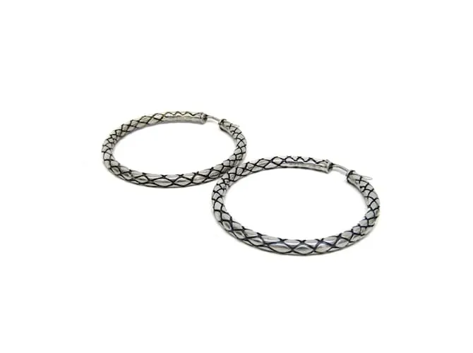 Céline Pendientes de aro de metal plateado Celine Plata 