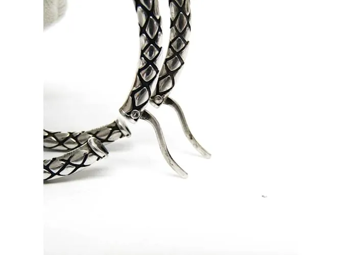 Céline Pendientes de aro de metal plateado Celine Plata 