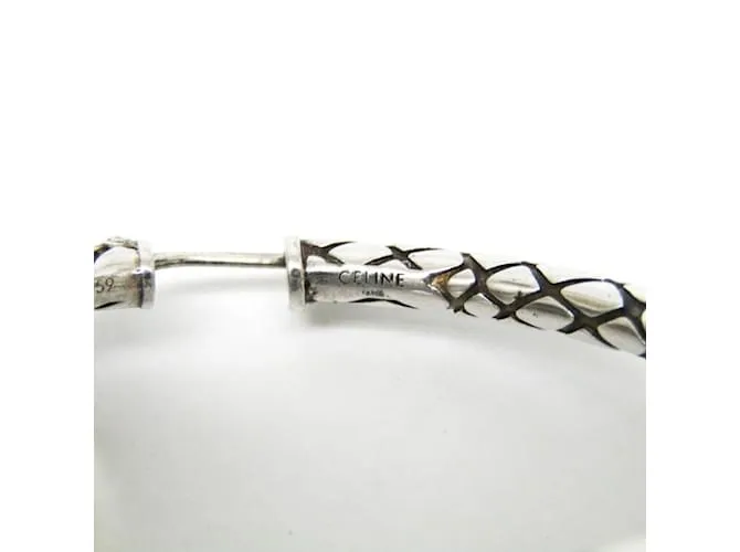 Céline Pendientes de aro de metal plateado Celine Plata 