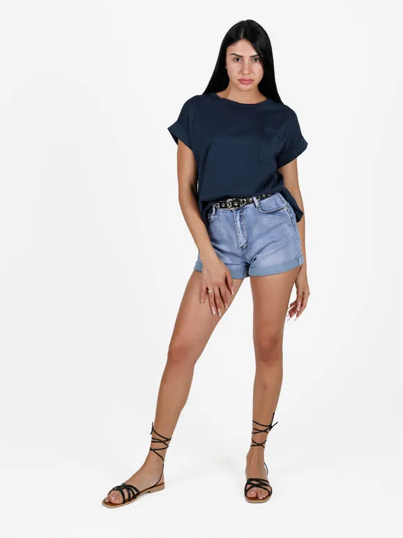 Daystar Camiseta mujer oversize con bolsillo