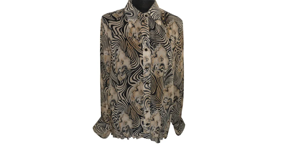 Escada Tops Estampado de cebra 