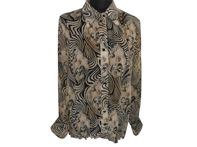 Escada Tops Estampado de cebra 