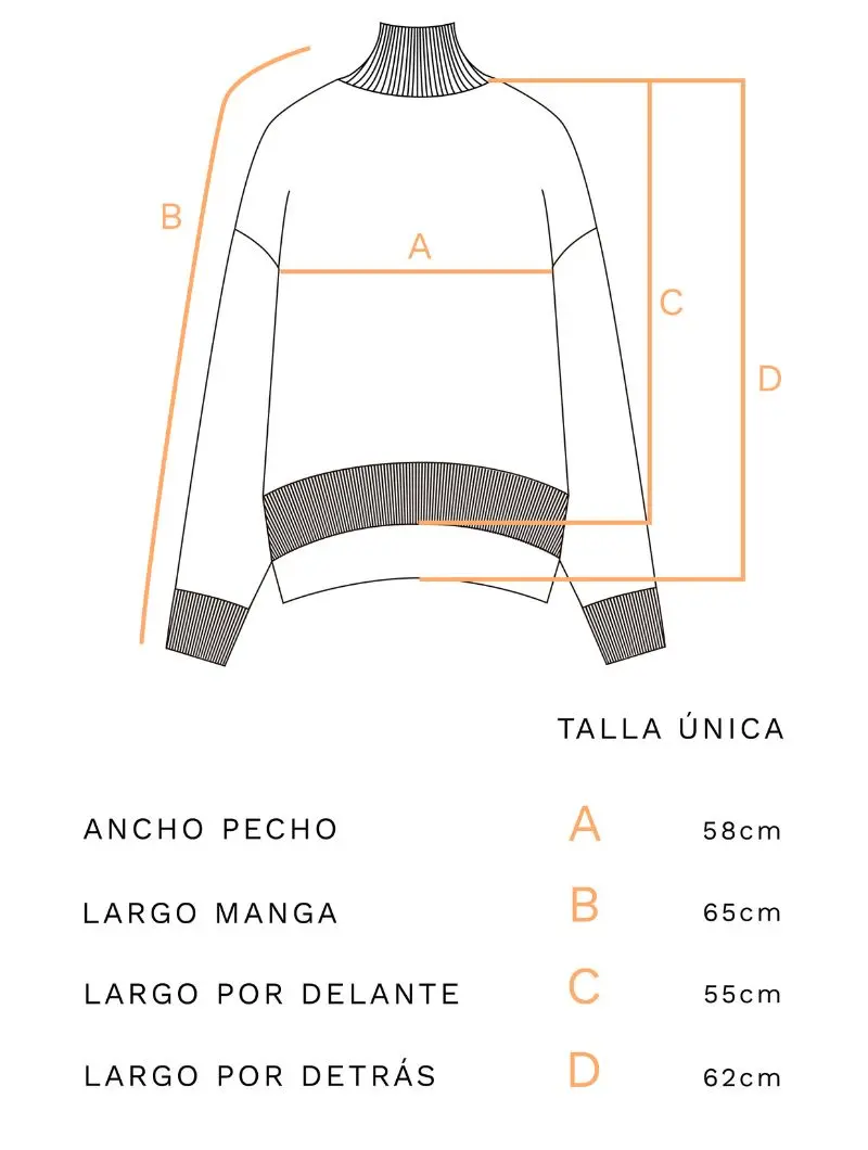 Jersey cuello alto con formas de lana merino