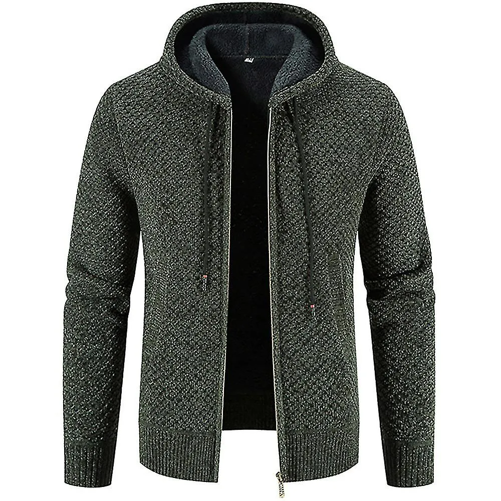 Kaxidy Men's Zip Up Hoodie Fleece Lined Jacket Wool Warm Thick Winter Coat Sweatshirt