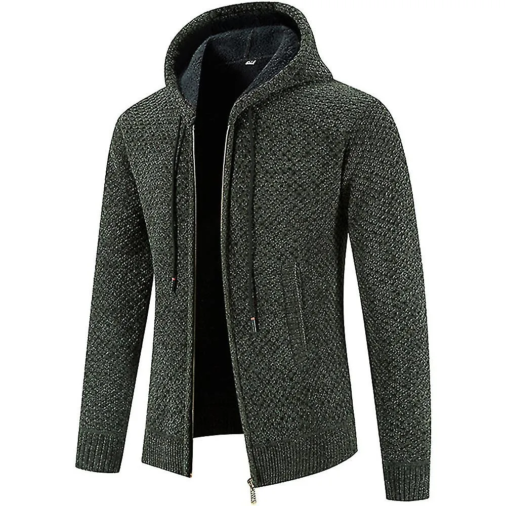 Kaxidy Men's Zip Up Hoodie Fleece Lined Jacket Wool Warm Thick Winter Coat Sweatshirt