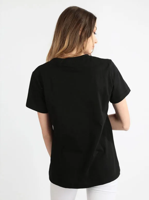 Ladp Camiseta de mujer de algodón con texto