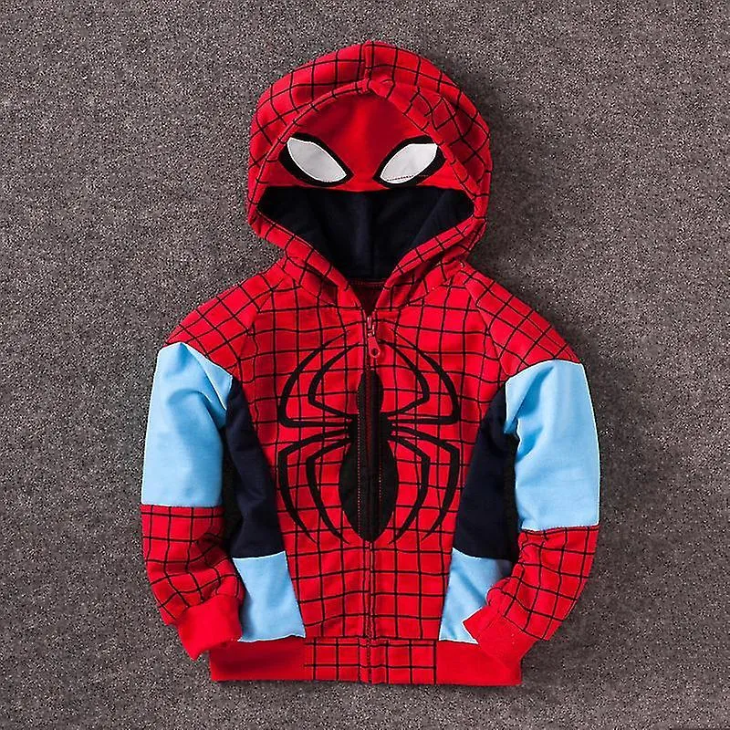 MARVEL SUPERHERO SPIDERMAN IRON MAN JACKET KIDS BOY ZIP UP HOODIE COAT COSPLAY COSTUME