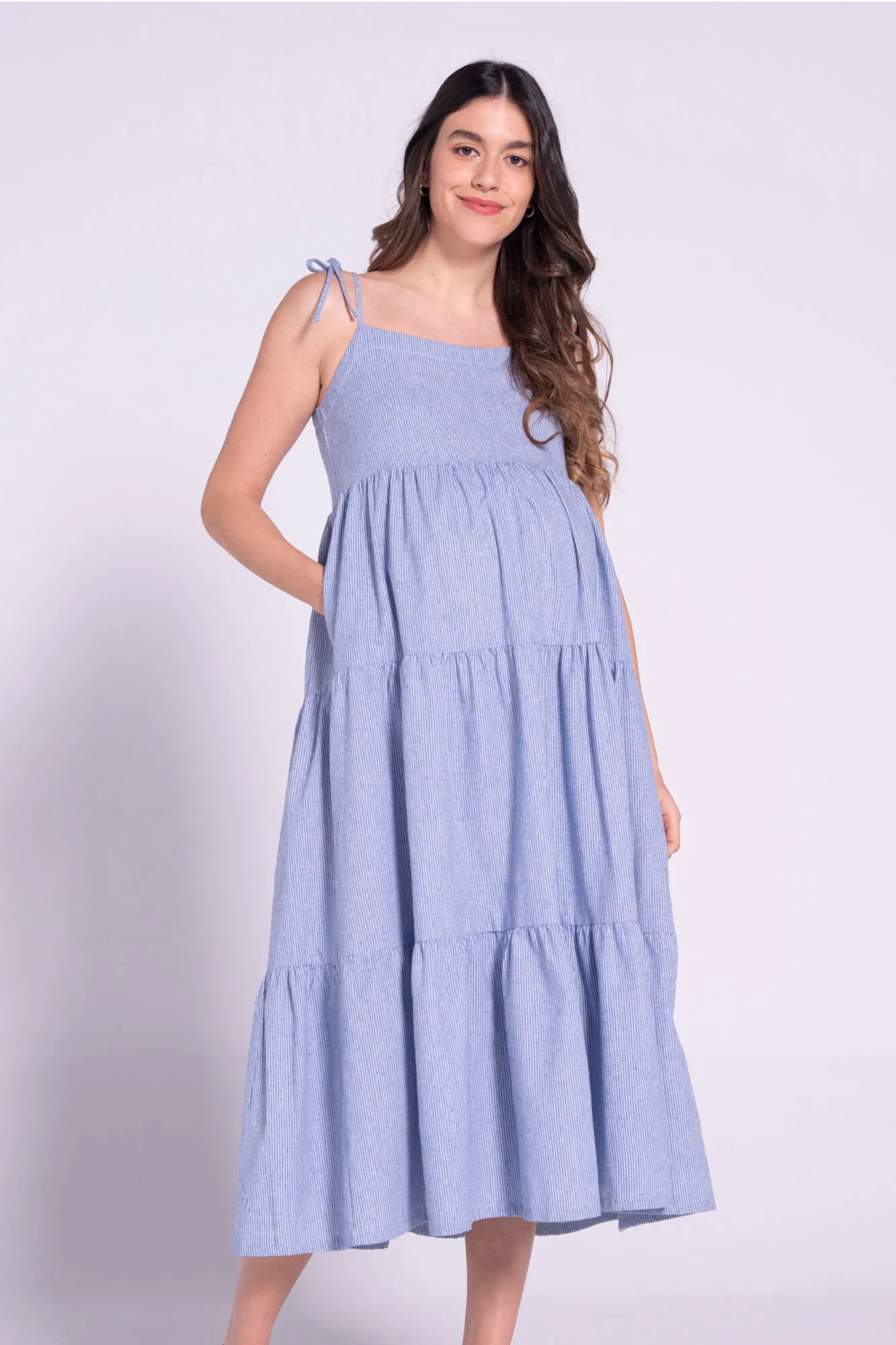 Ohma! Maxivestido con rayas