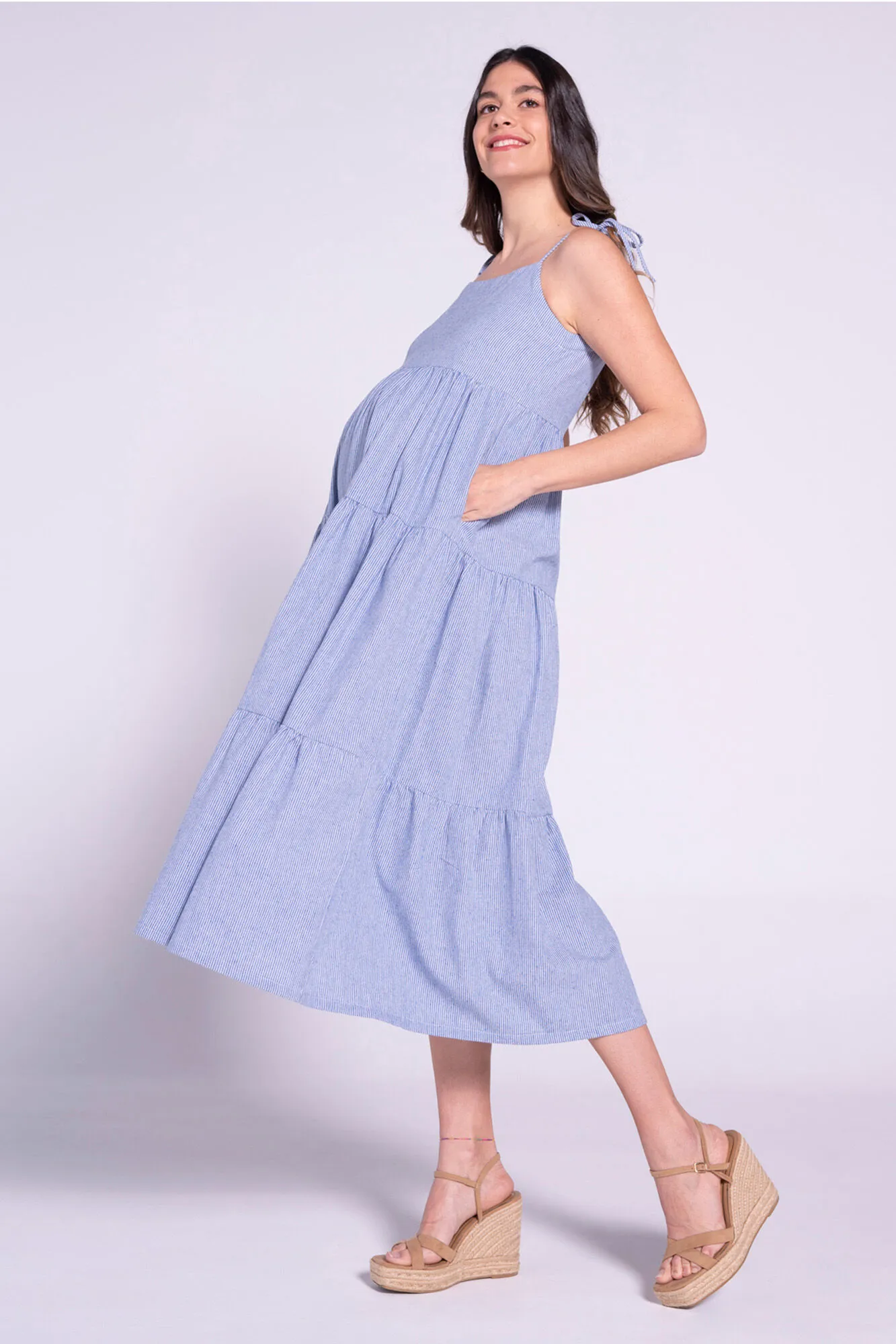 Ohma! Maxivestido con rayas