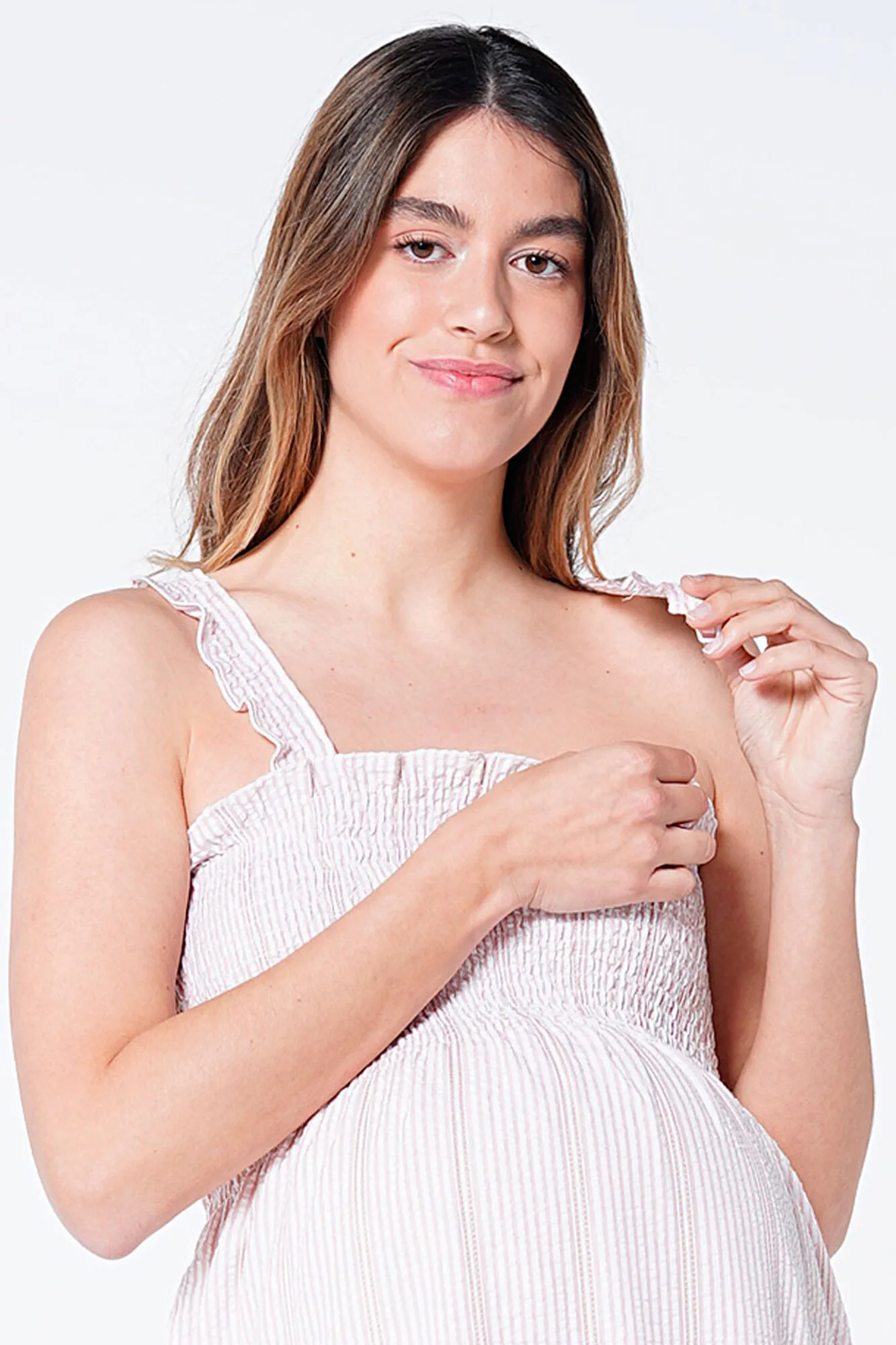 Ohma! Maxivestido maternity lactancia rayas