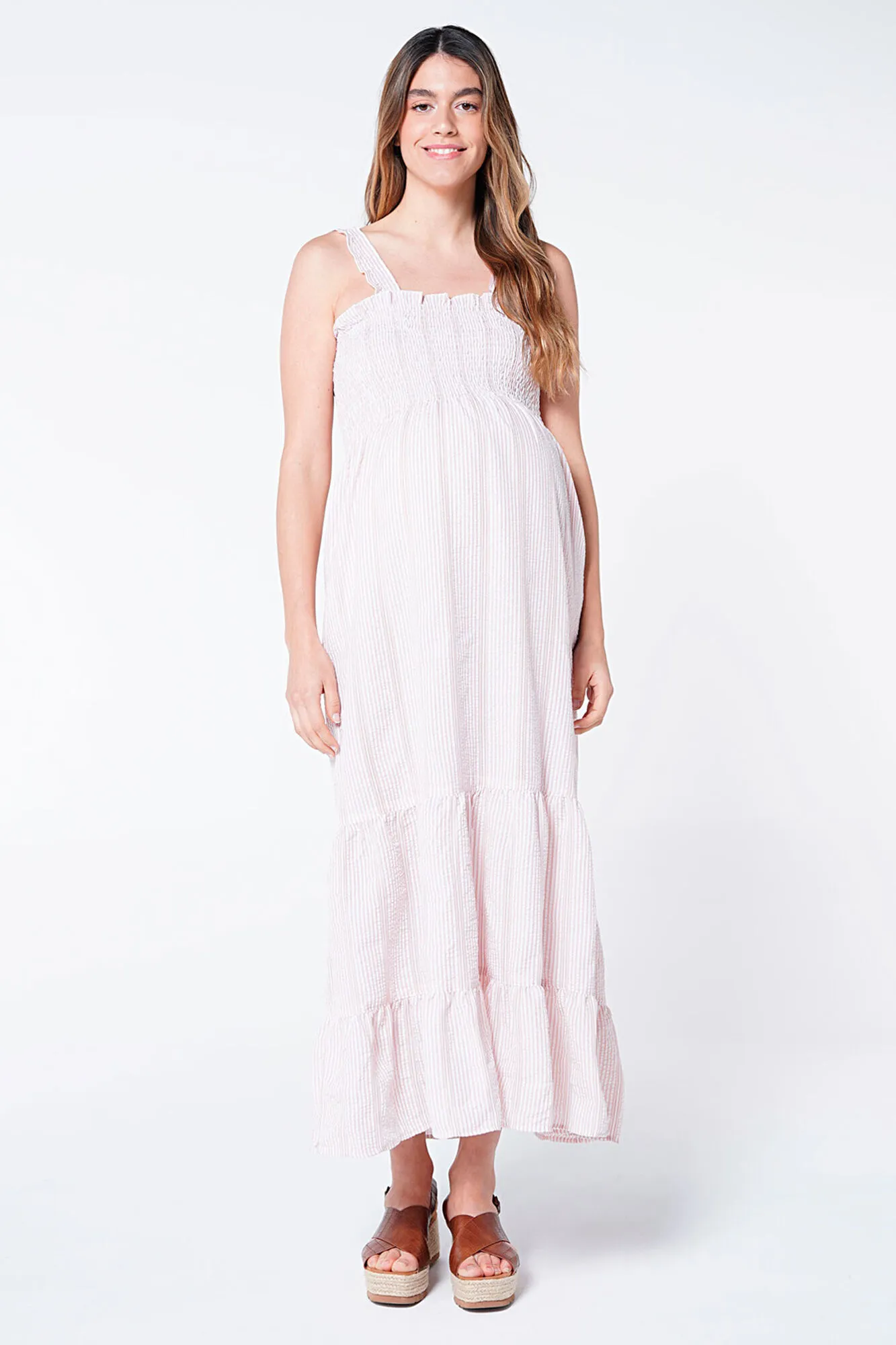 Ohma! Maxivestido maternity lactancia rayas