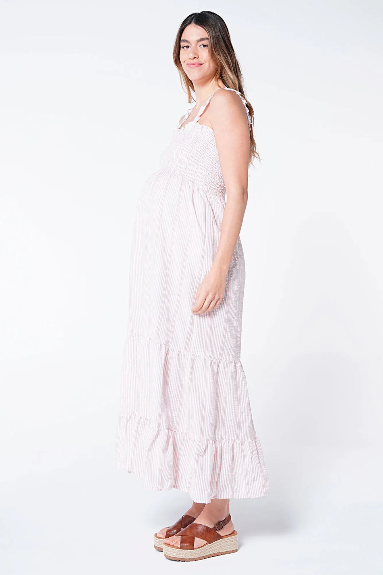 Ohma! Maxivestido maternity lactancia rayas