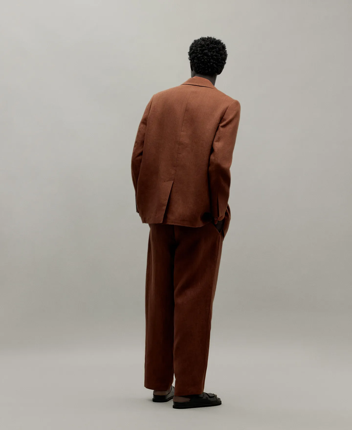 Pantalón sastre marrón hombre
