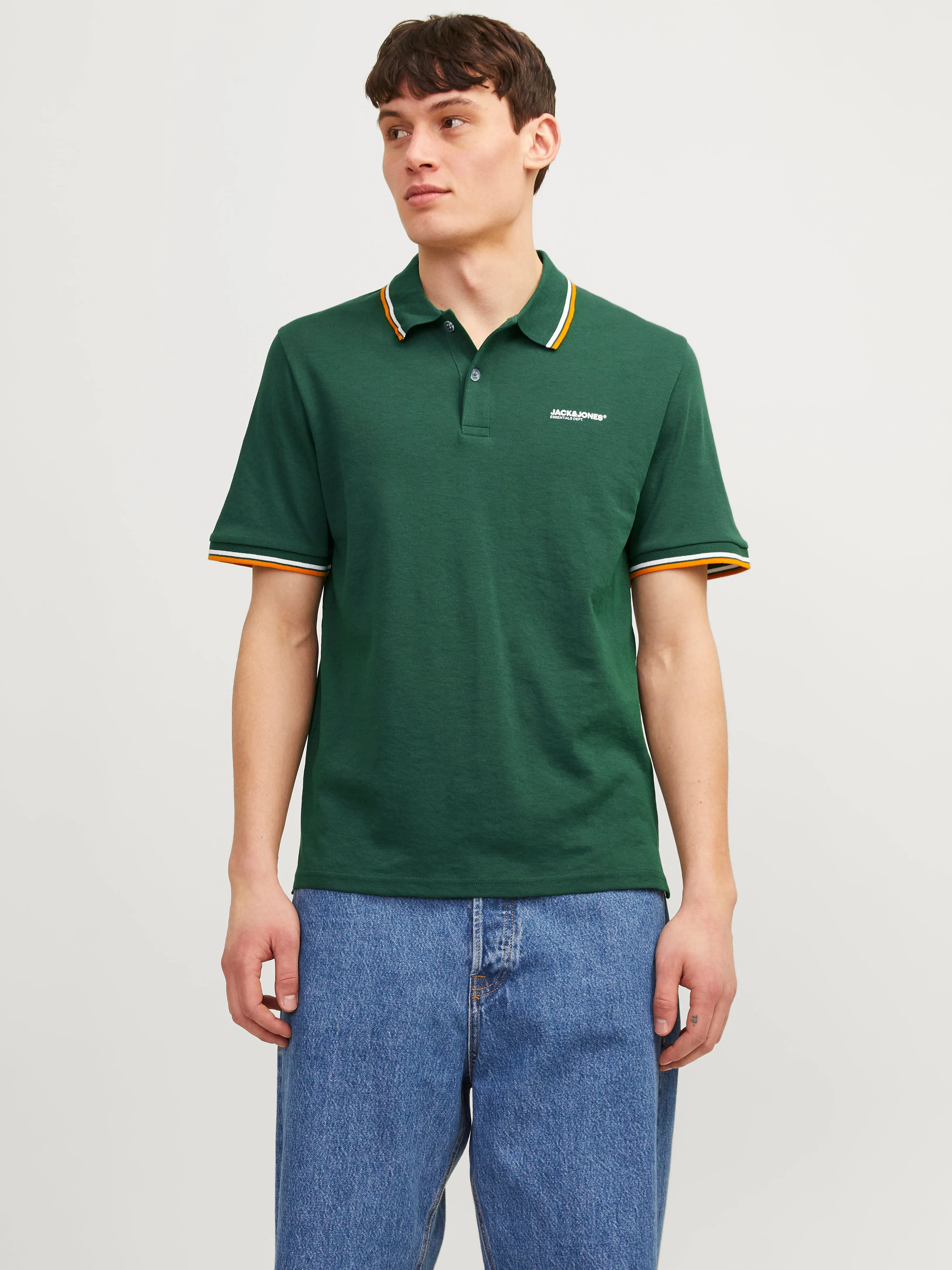 Paquete de 2 Camiseta Estampado Polo | Verde oscuro | Jack & Jones®