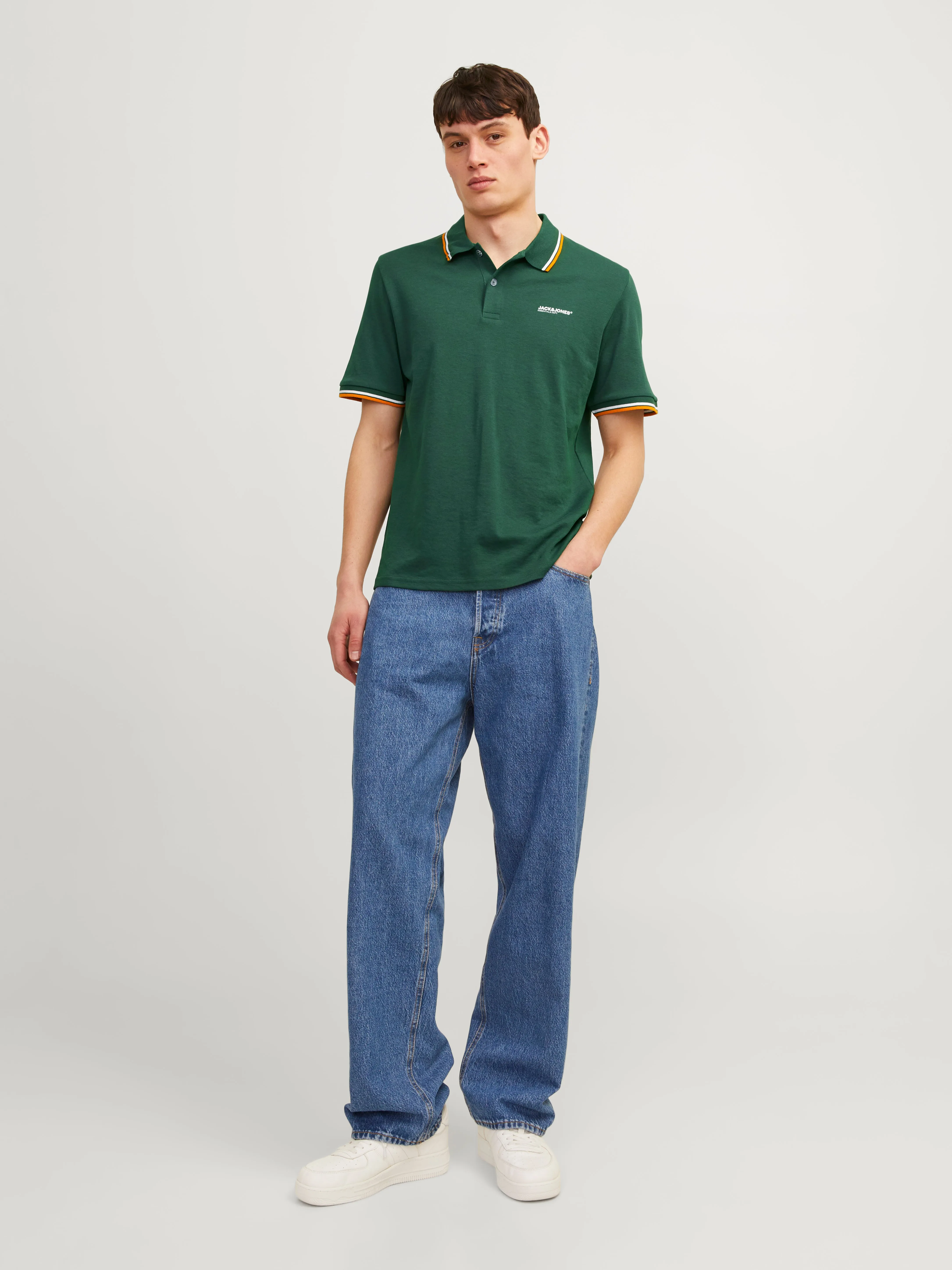 Paquete de 2 Camiseta Estampado Polo | Verde oscuro | Jack & Jones®