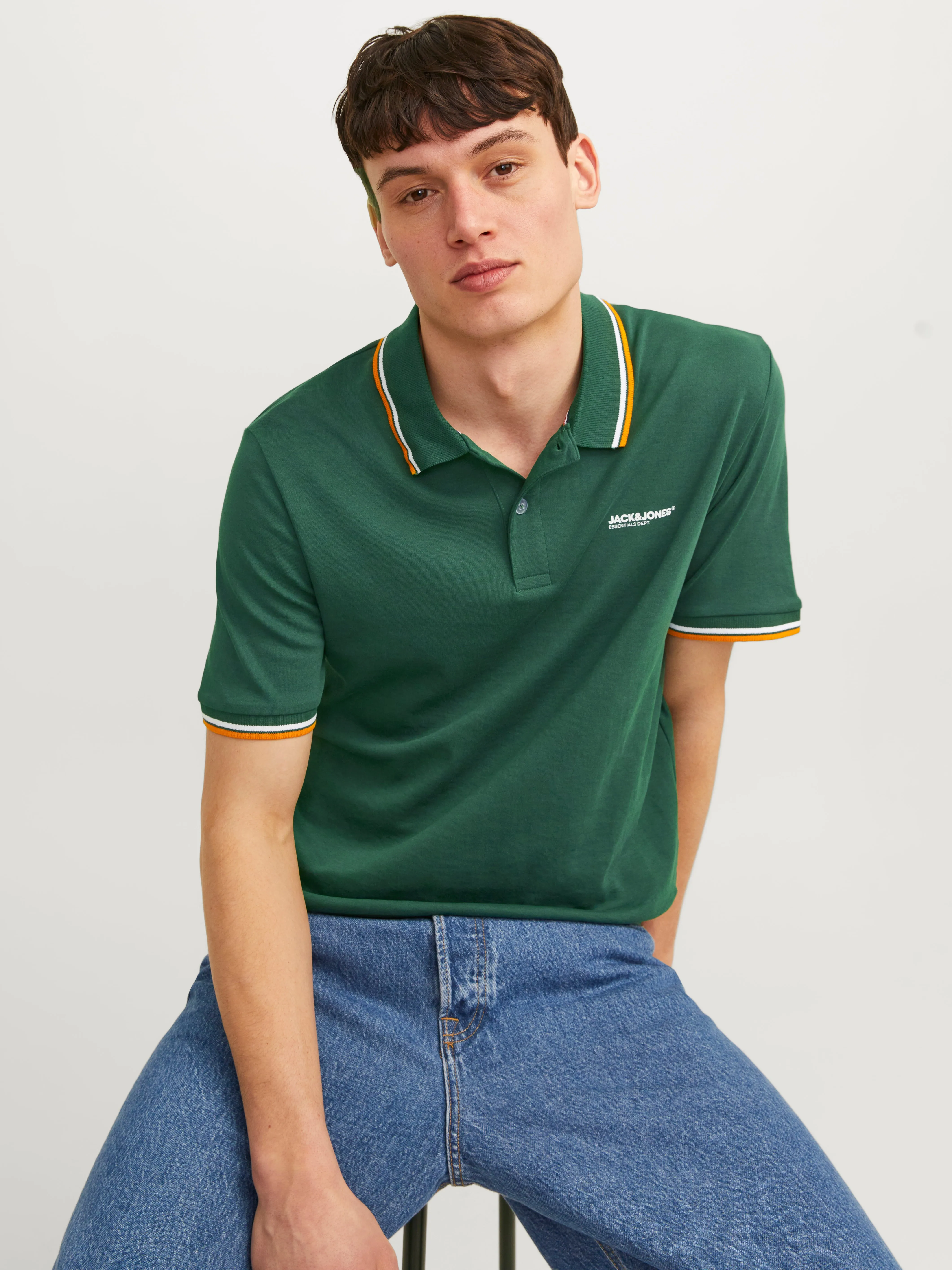 Paquete de 2 Camiseta Estampado Polo | Verde oscuro | Jack & Jones®