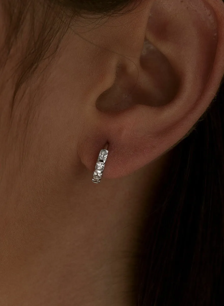 Pendientes aros muy pequeos diseo circonitas talla princesa