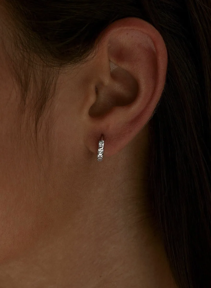Pendientes aros muy pequeos diseo circonitas talla princesa