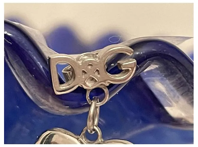 Pendientes con logo de llave de corazón de acero DOLCE & GABBANA Plata 