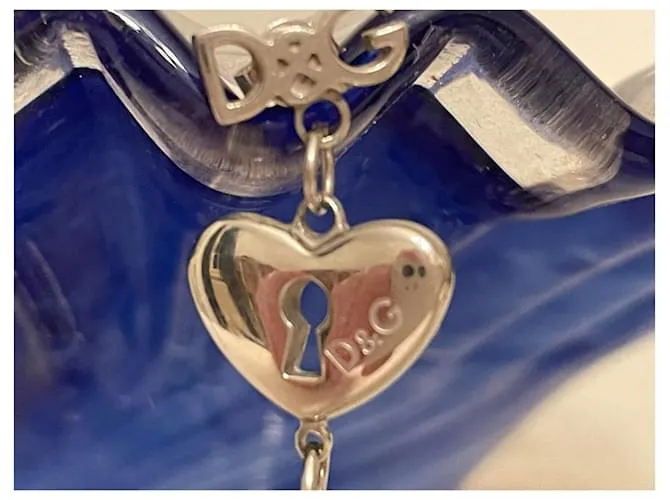 Pendientes con logo de llave de corazón de acero DOLCE & GABBANA Plata 