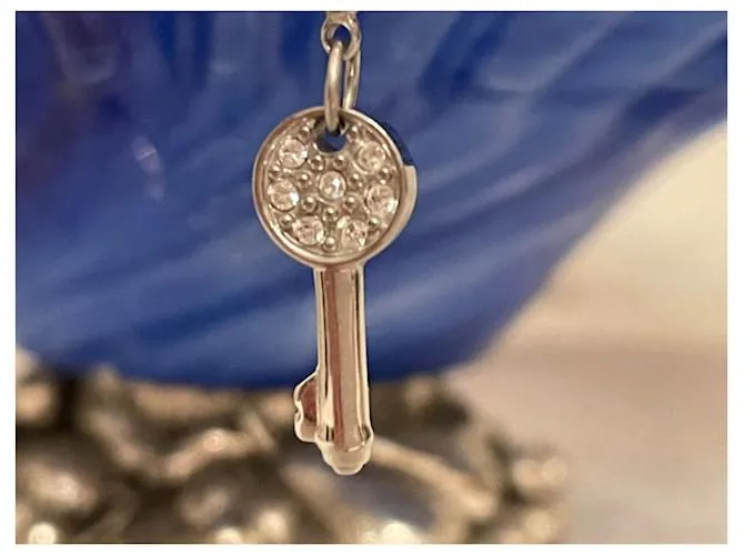 Pendientes con logo de llave de corazón de acero DOLCE & GABBANA Plata 