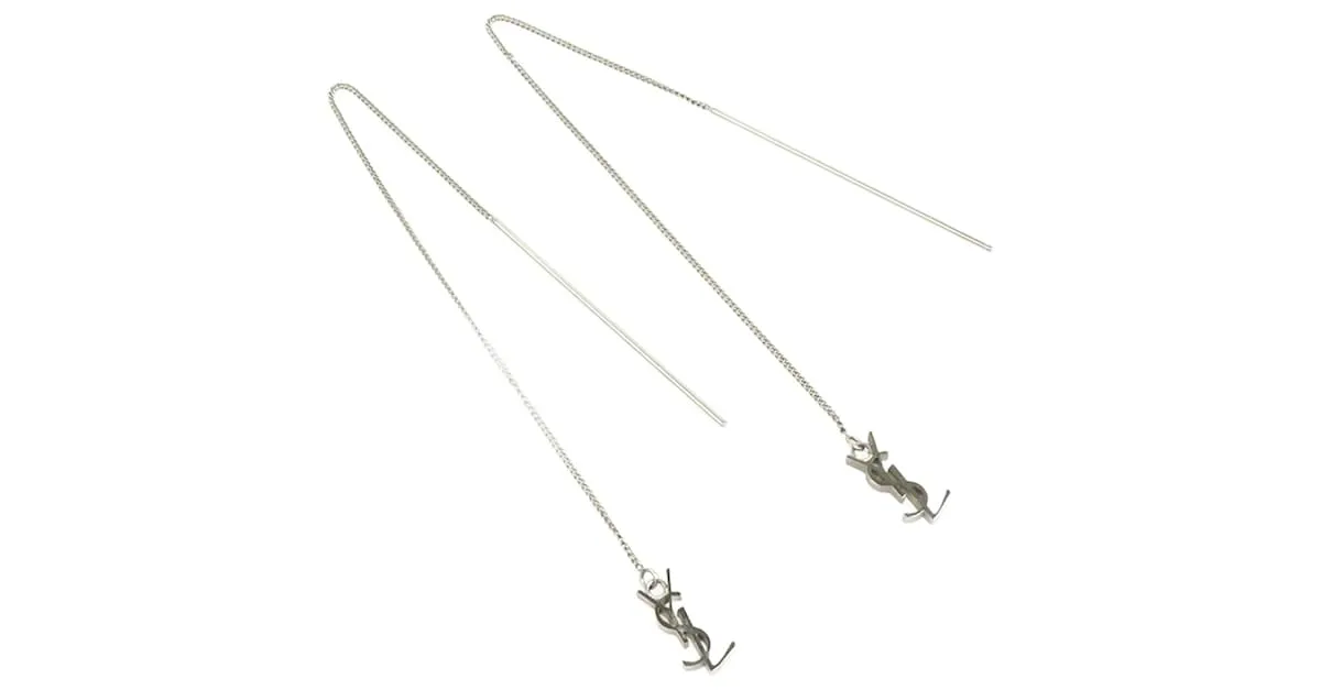 Pendientes de aro plateados Yves Saint Laurent Plata 