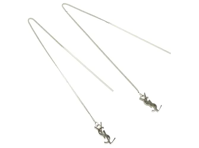 Pendientes de aro plateados Yves Saint Laurent Plata 