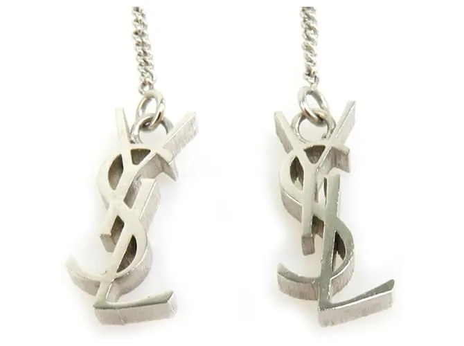 Pendientes de aro plateados Yves Saint Laurent Plata 
